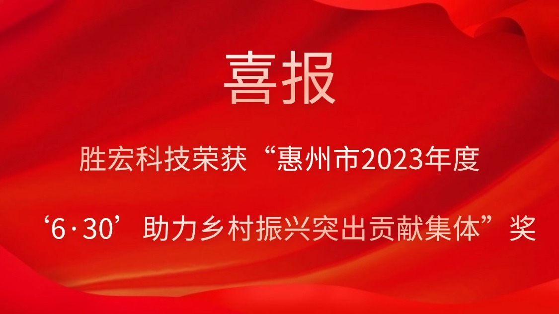 NG娱乐科技荣获“惠州市2023年度‘6·30’助力乡村振兴突出贡献集体”奖